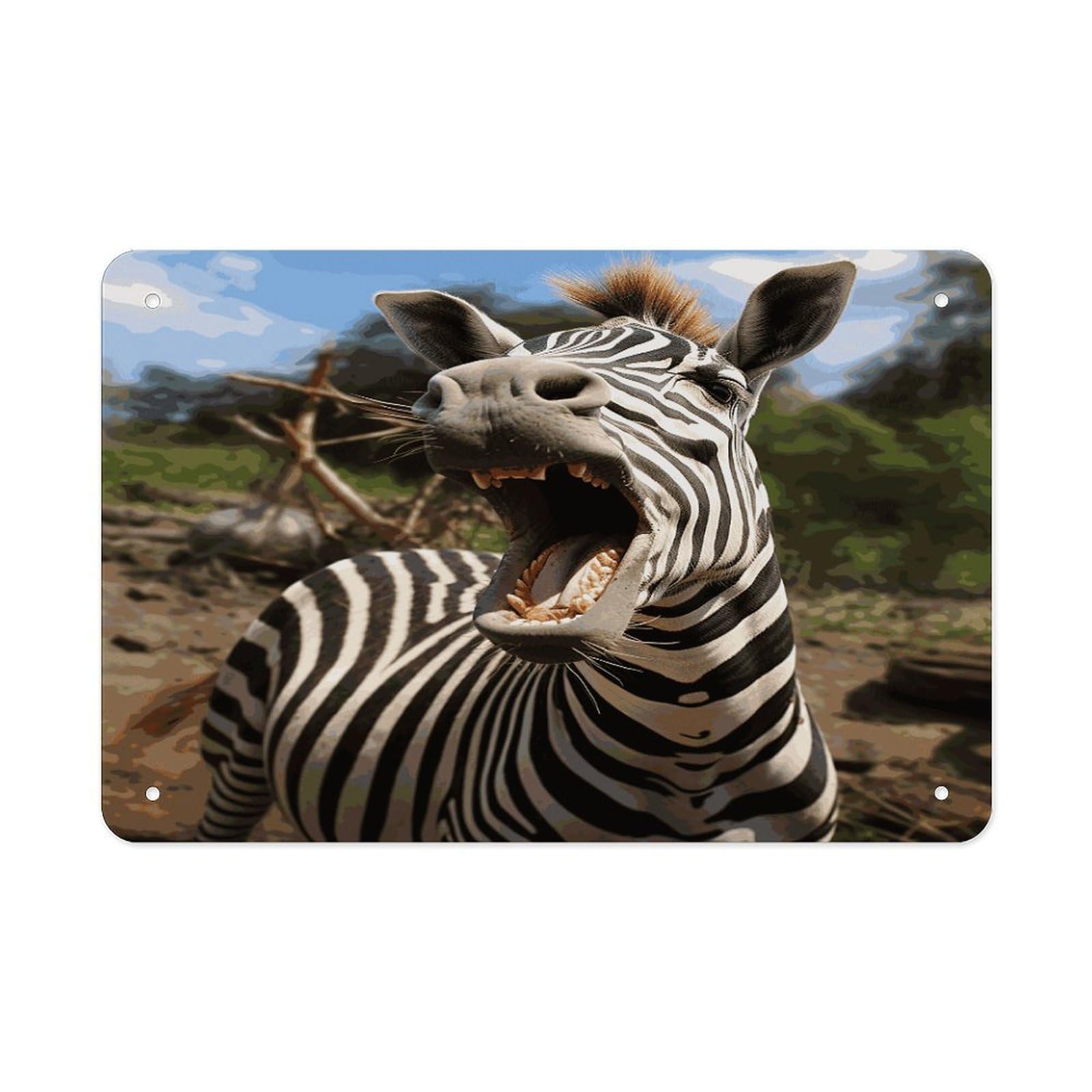 Fekiloot Style Funny Zebra Metal Signs Wall Art Tin Sign