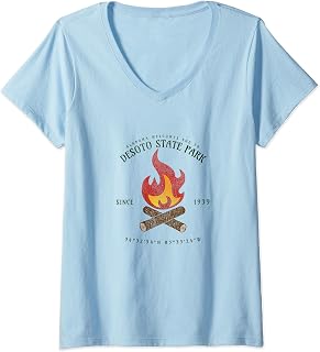 Womens Desoto State Park Alabama Camp Souvenir Desoto V-Neck T-Shirt
