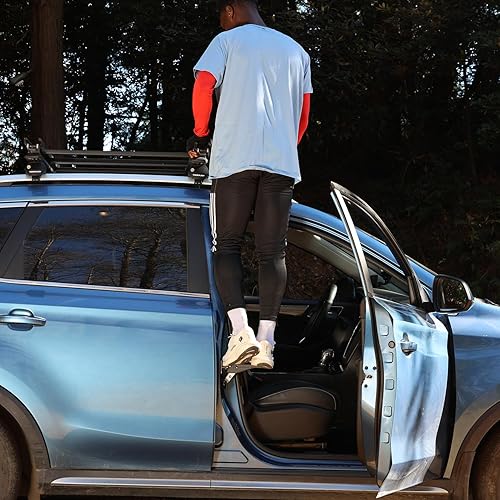 Miniatura 5 de COWVIE Pedal plegable para puerta de automóvil, acceso al pedal de soporte de techo del vehículo para la mayoría de SUV, camión, Jeep, carga máxima