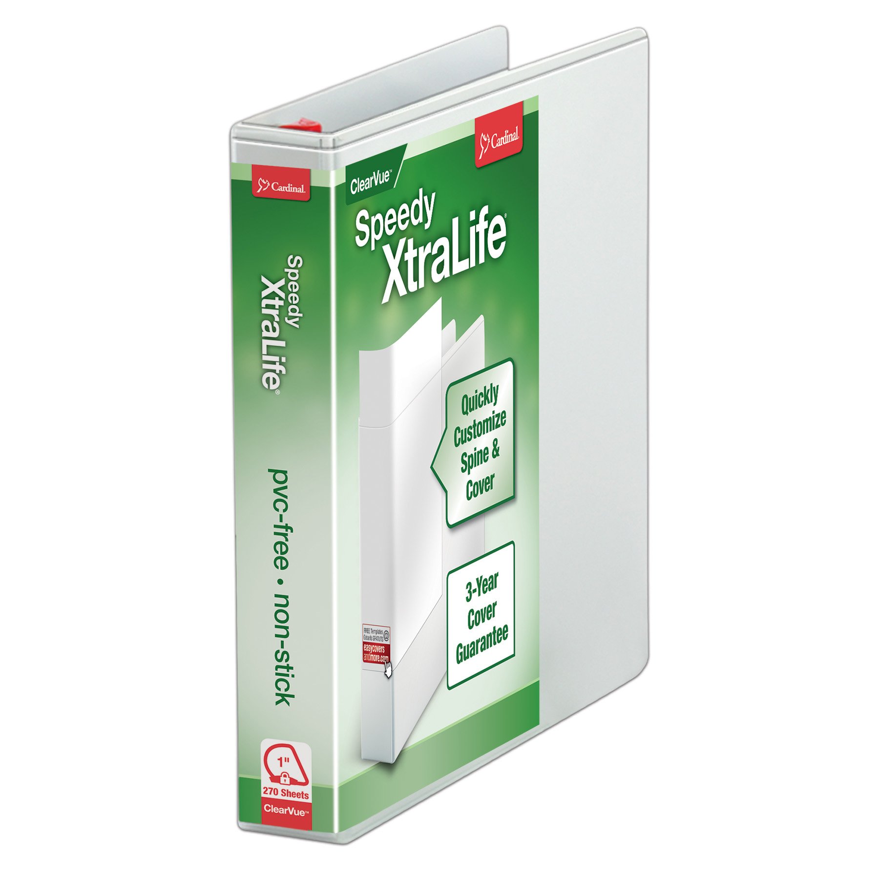 Cardinal959718 Cardinal XtraLife Speedy 1-Inch 3-Ring View Binder White (CRD59100)
