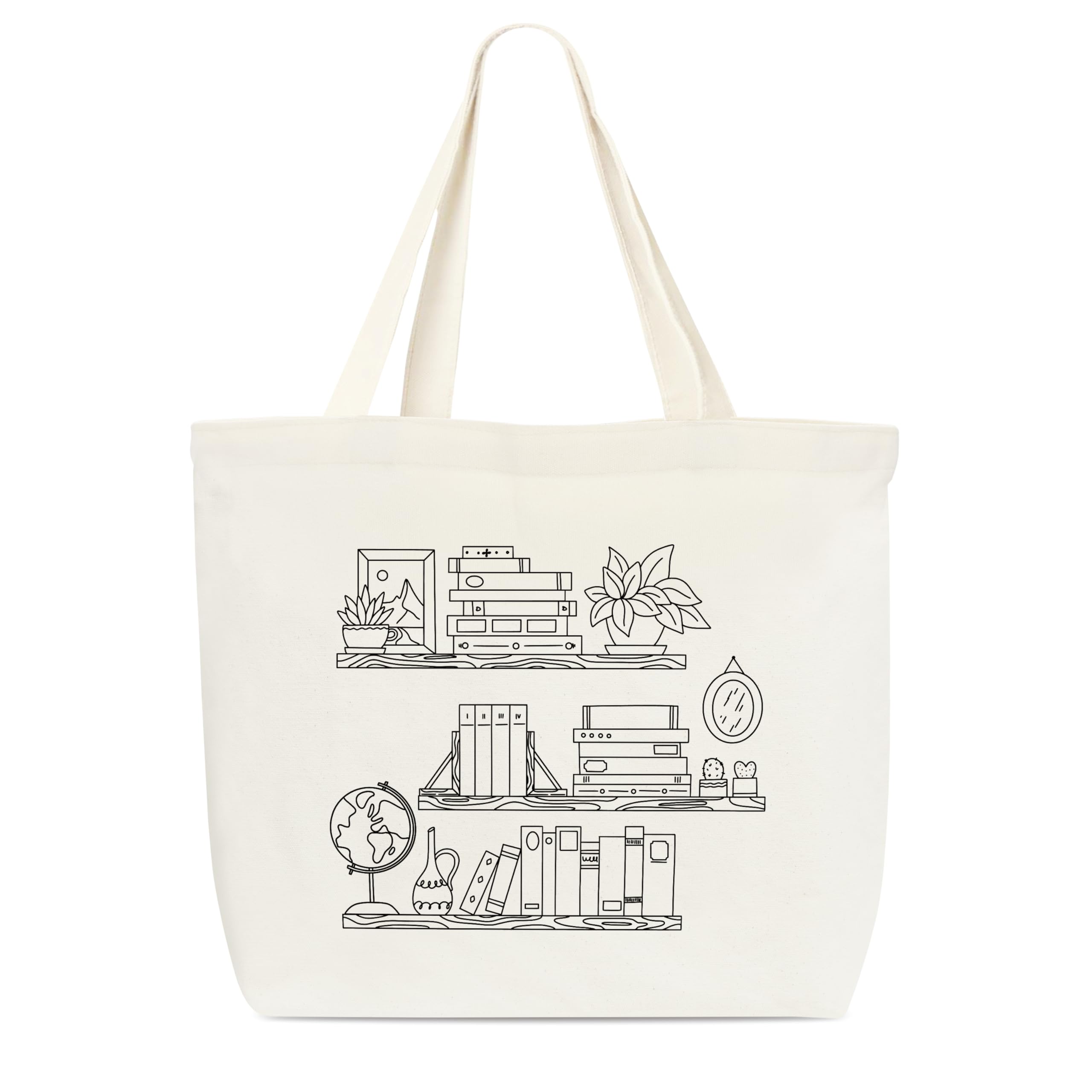 Canvas Tote Bag, Library Shoulder Bag For Reader Bookish Women Friend Bookworm