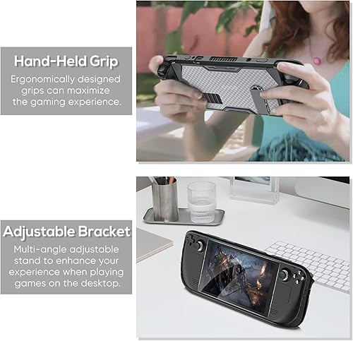 Miniatura 7 de FYOUNG Funda protectora mejorada para cubierta de vapor con soporte ajustable funda protectora dura de TPU PC accesorios con 2 protectores de