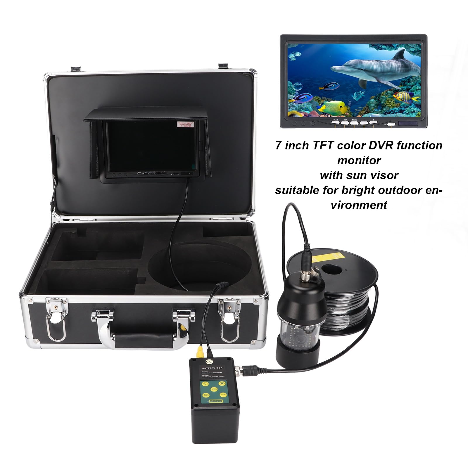 Amazon.co.jp: 水中釣りカメラ、360°回転ポータブルIP68防水釣りカメラ