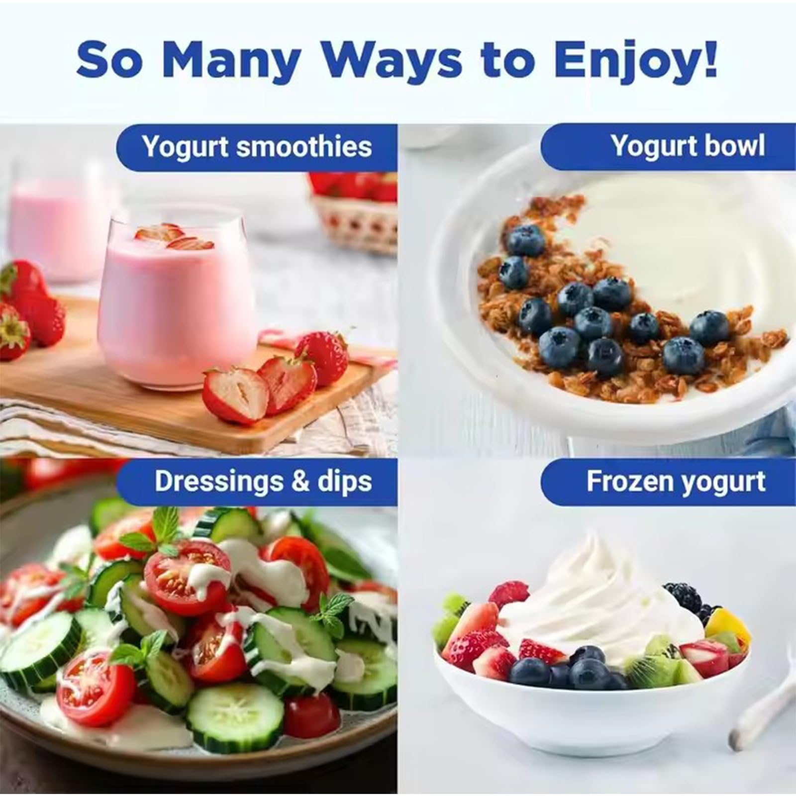 Yogurtera De 2 litros, Yogurtera Automática, con 2 Tarros De Cristal, Control De Tiempo Y Temperatura Ajustable, para Yogur Probiótico Casero, Natto, Fermentación