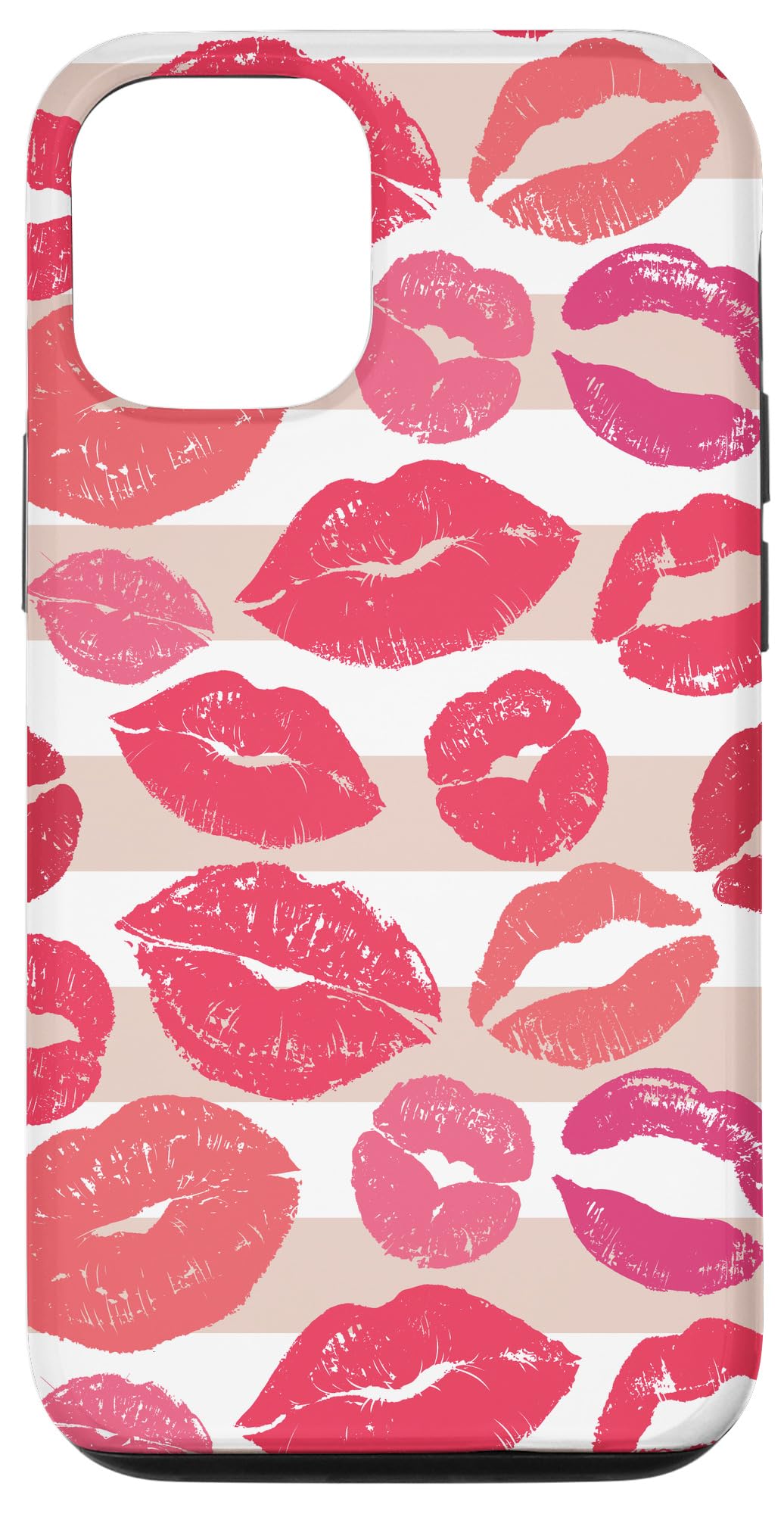 iPhone 12/12 Pro Cute Pink Lip Print Lipstick Kiss Pattern Case