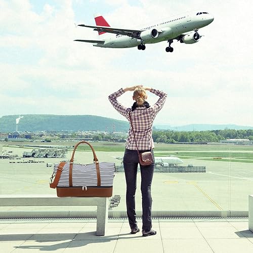 Miniatura 7 de Bolsa grande de lona para mujer, bolsa de viaje para viajes, bolsa de viaje unisex para llevar en bolsa de lona, Varios colores