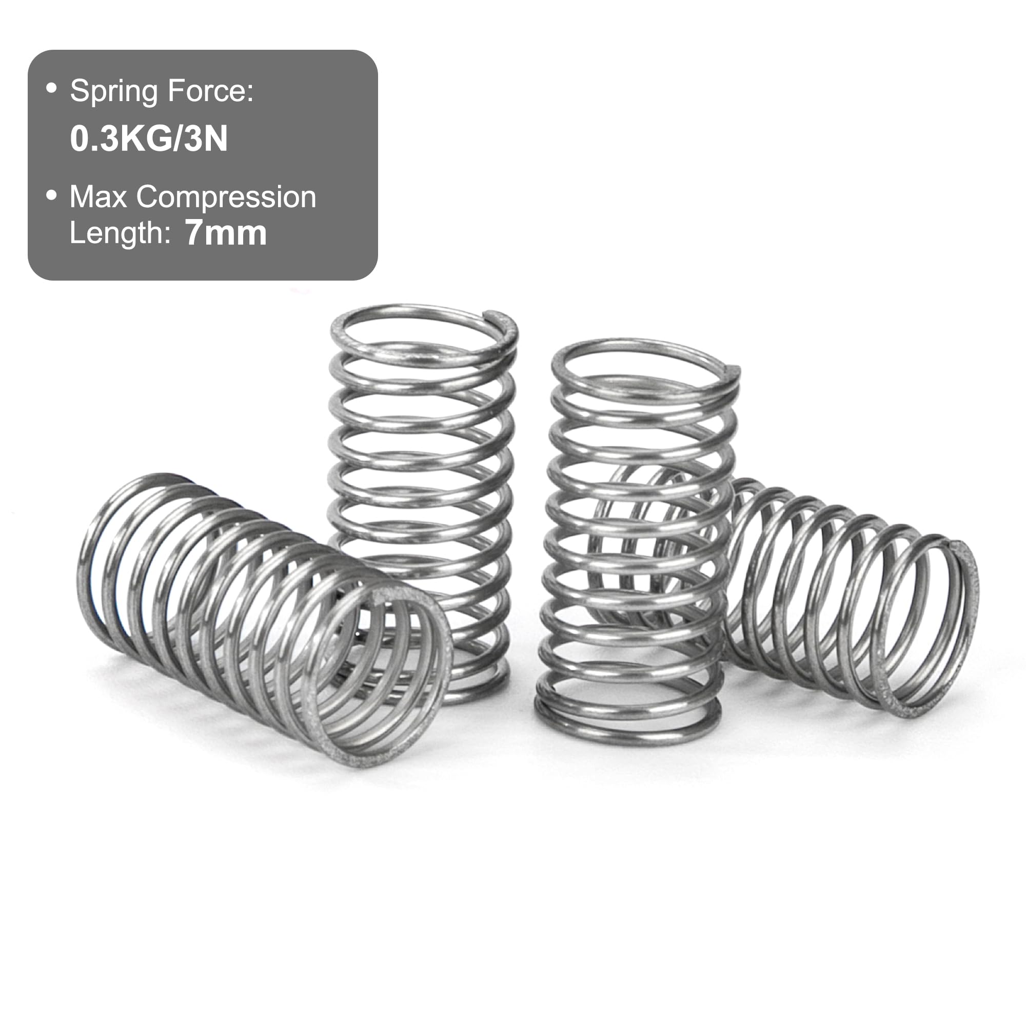 Sprężyny ściskające 15 mm sprężyna ze stali nierdzewnej 304 średnica drutu 0,65 mm średnica zewnętrzna 8 mm siła sprężyny 0,33 kg 10 sztuk