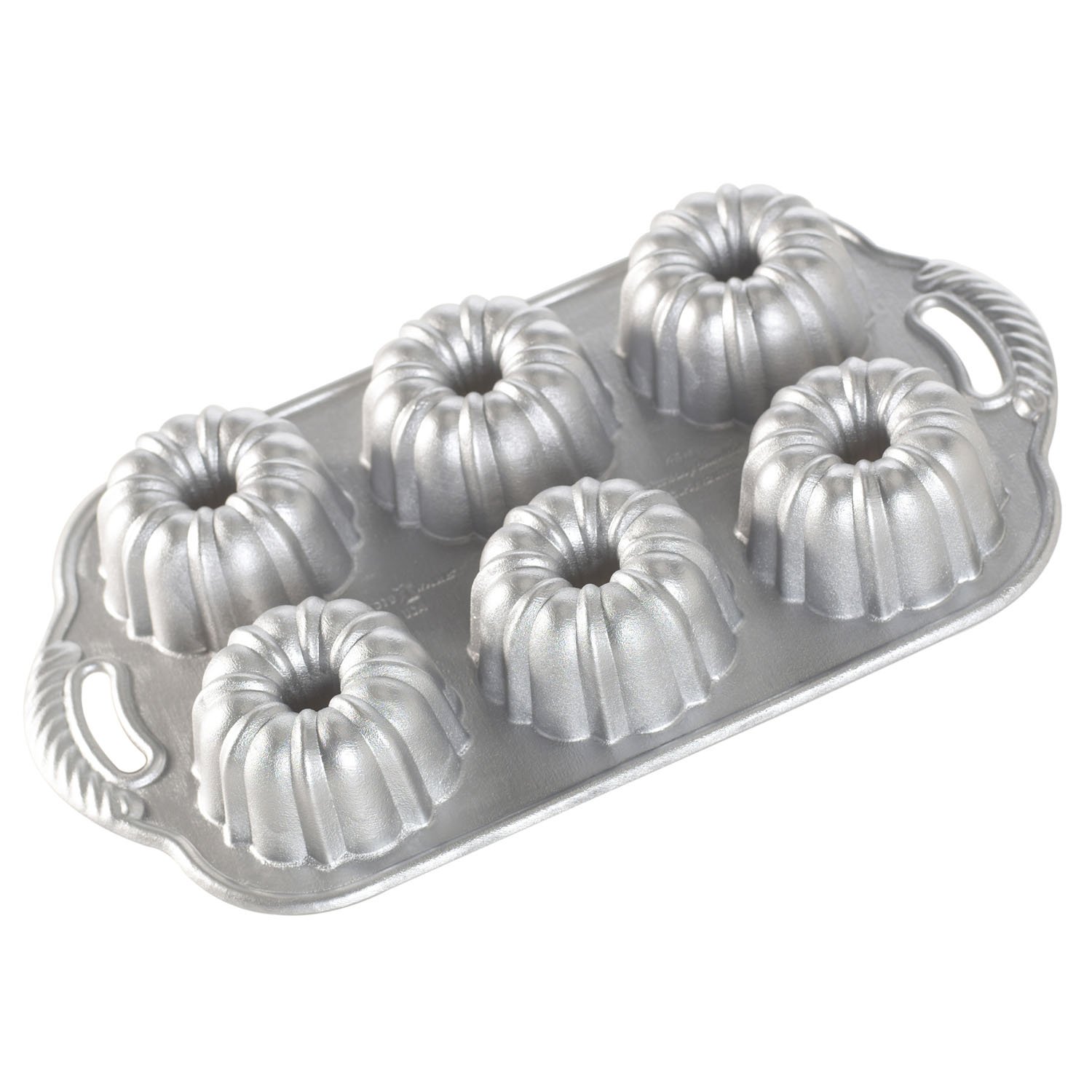 Nordic Ware 86202FSAMZ Commercial Anniversary Bundtlette Pan with Premium Non-Stick Coating, 6-Cavity