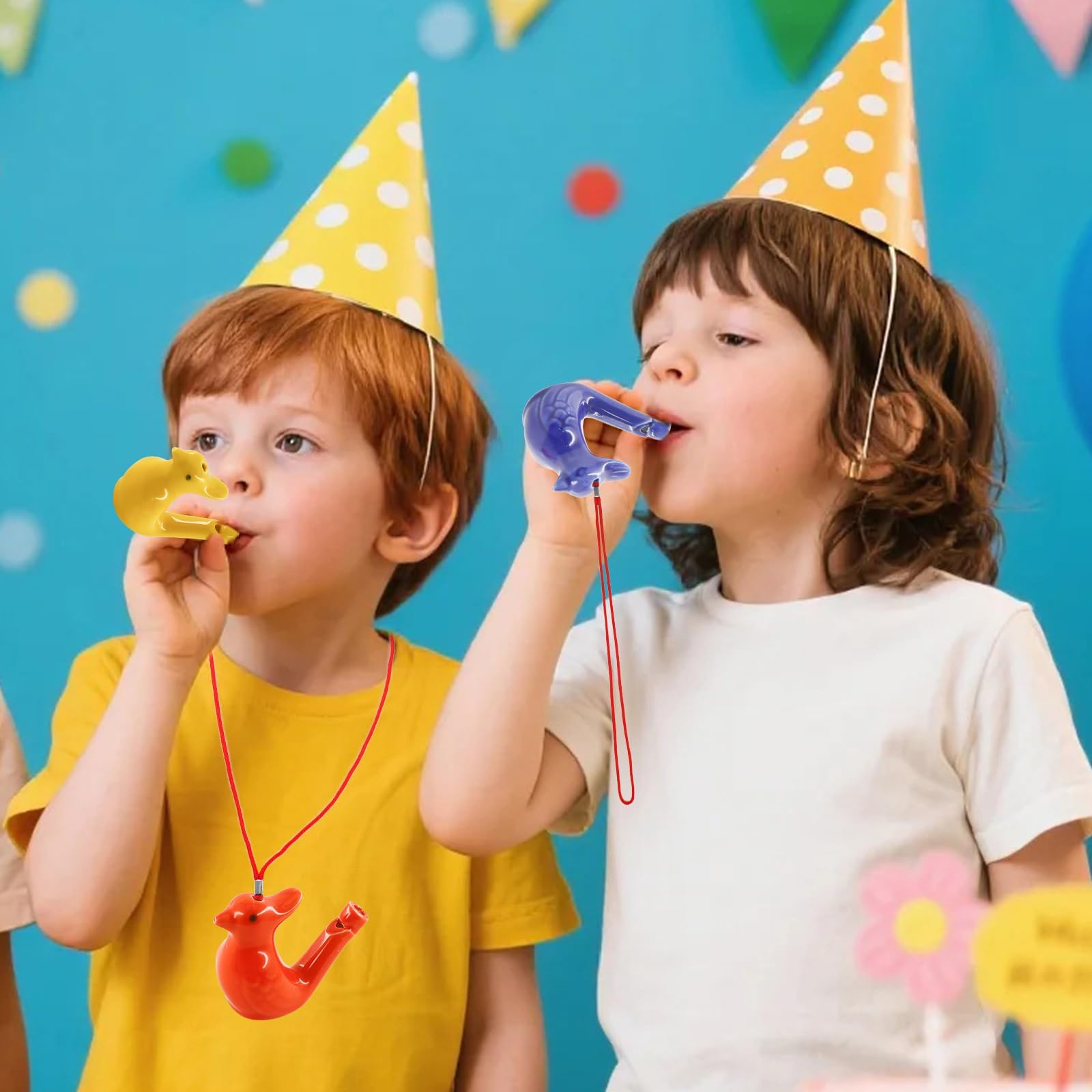 4 Pcs Sifflet à Eau D'oiseau Gazouillant,Sifflet Enfant en Céramique,Enfant Jouet Musical Sifflets à Eau D'oiseau Gazouillant,Sifflets en Céramique pour Oiseaux