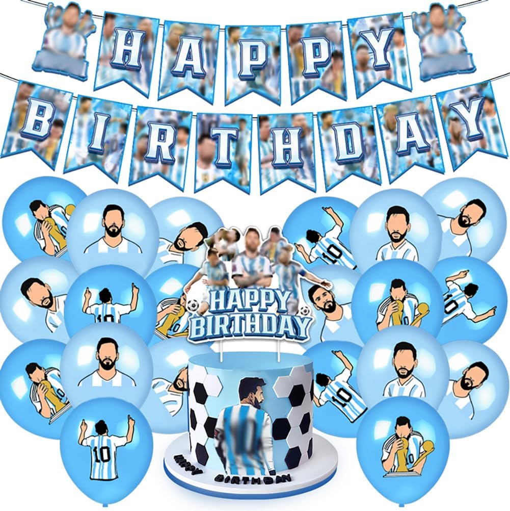 Soccer Themed Birthday Party Supplies, soccer Birthday Party Decorations Includes Banner, Balloons, Cake Toppers, Soccer Party Favors Soccer Party Decorations for all fans