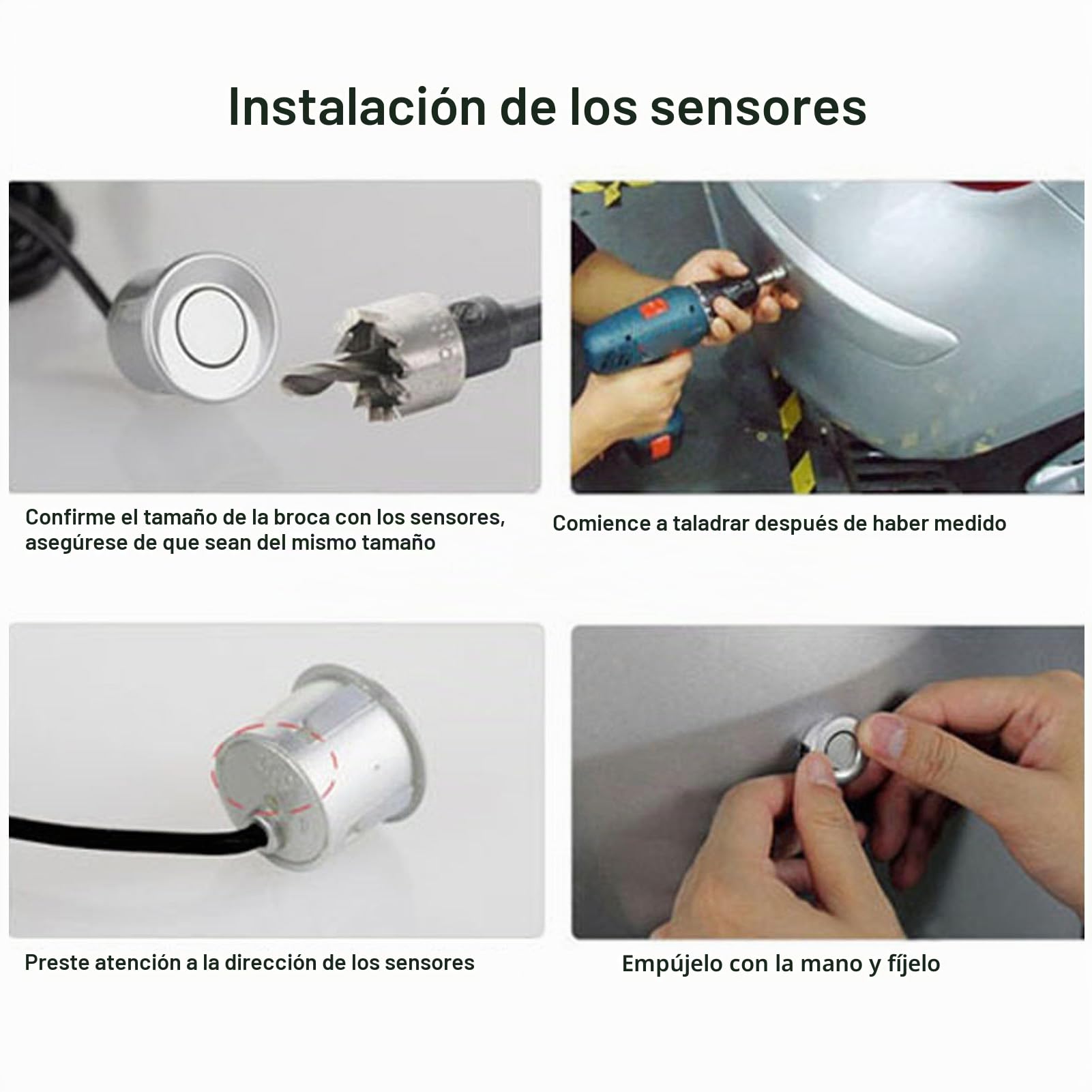 Garsent de ra Dar de Respaldo Inverso para Vehículo, con 4 Sensores de Estacionamiento, Kit de Detección de Distancia Trasera, Advertencia de Sonido por Voz, Monitor de Pantalla LCD,