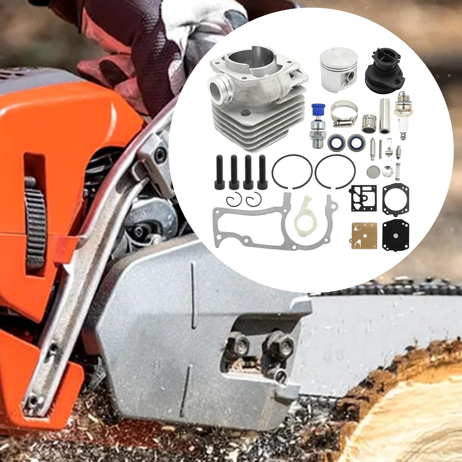 503939372 52mm Cylinder Piston Gaskets Kit, Replacement for Husqvarna 362 365 371 372 372XP 375K Chainsaw, Replaces 503 93 93 72