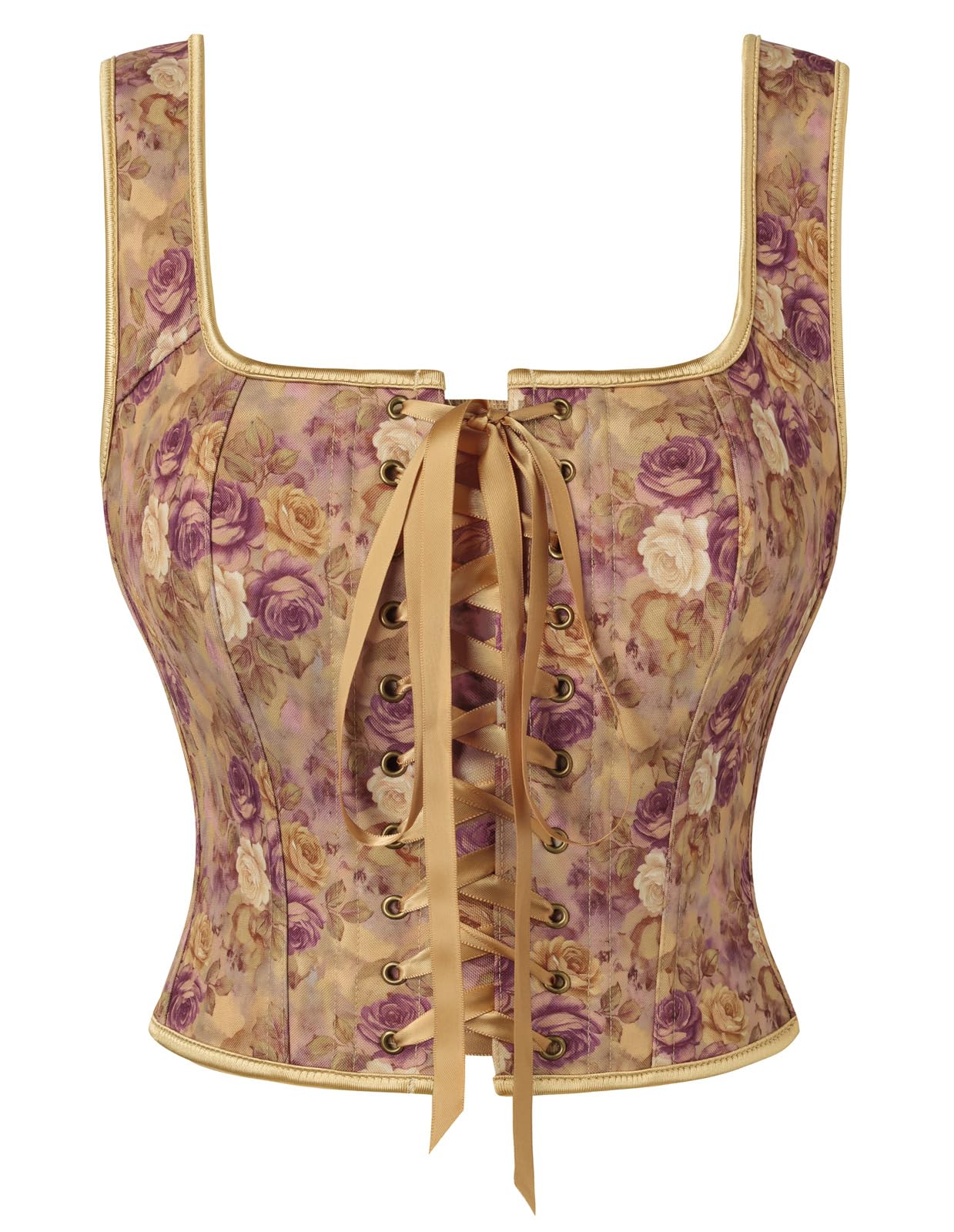 Scarlet Darkness Boned Waist Floral Renaissance Fairy Costume Corset Tops