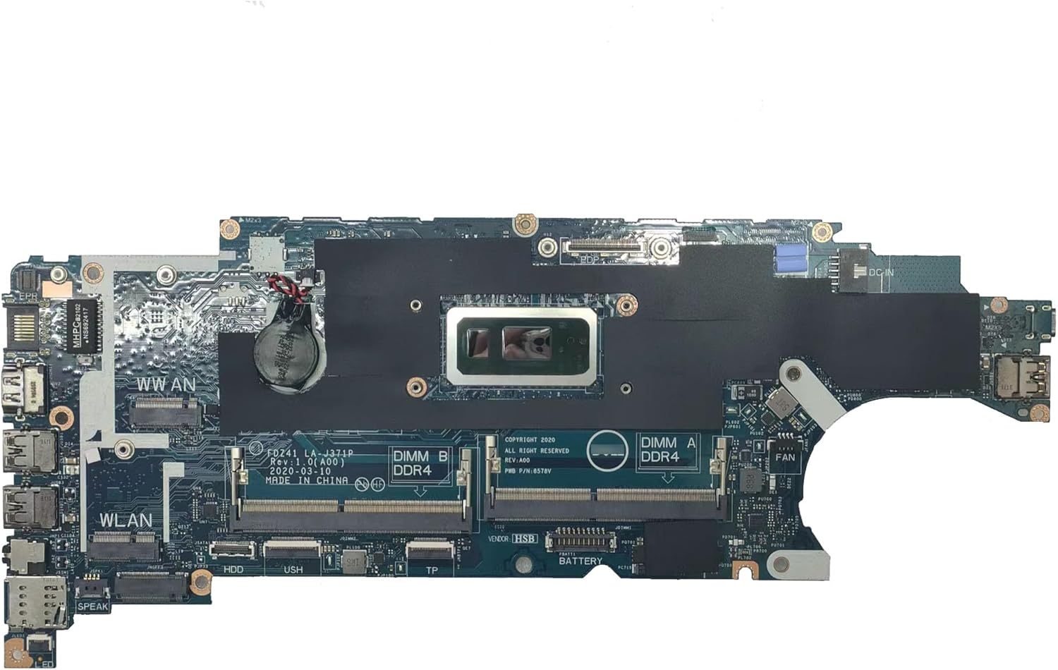 Replacement Laptop Motherboard System Board CPU Mainboard for Dell Latitude 5410 SRGL0 i3-10110U LA-J371P 0X6YNV X6YNV Test OK