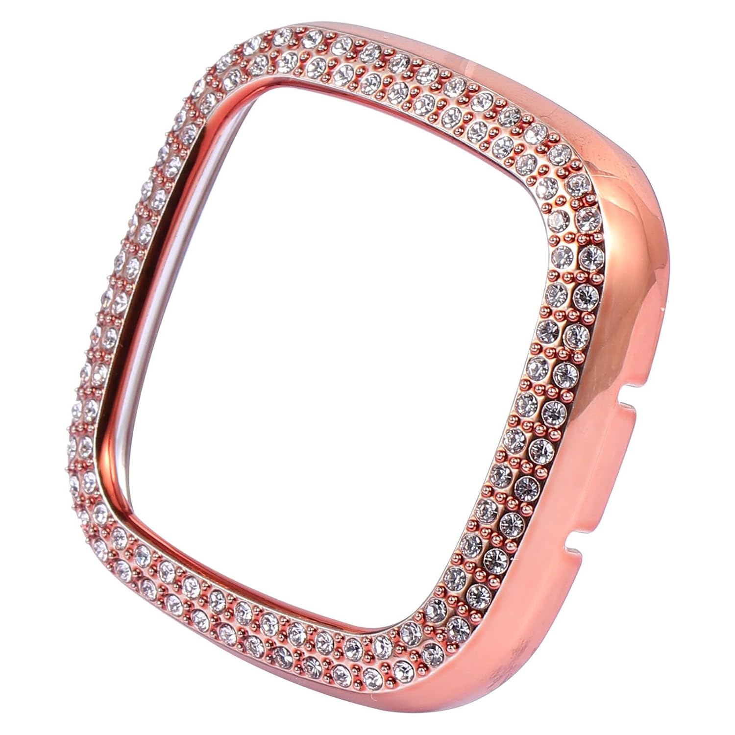 BESPORTBLE Smartwatch Sense Watch Case Protective Cover Lightweight Rose Gold Double Row Crystal Plated Bumper Scratch-Resistant Watch Accessory