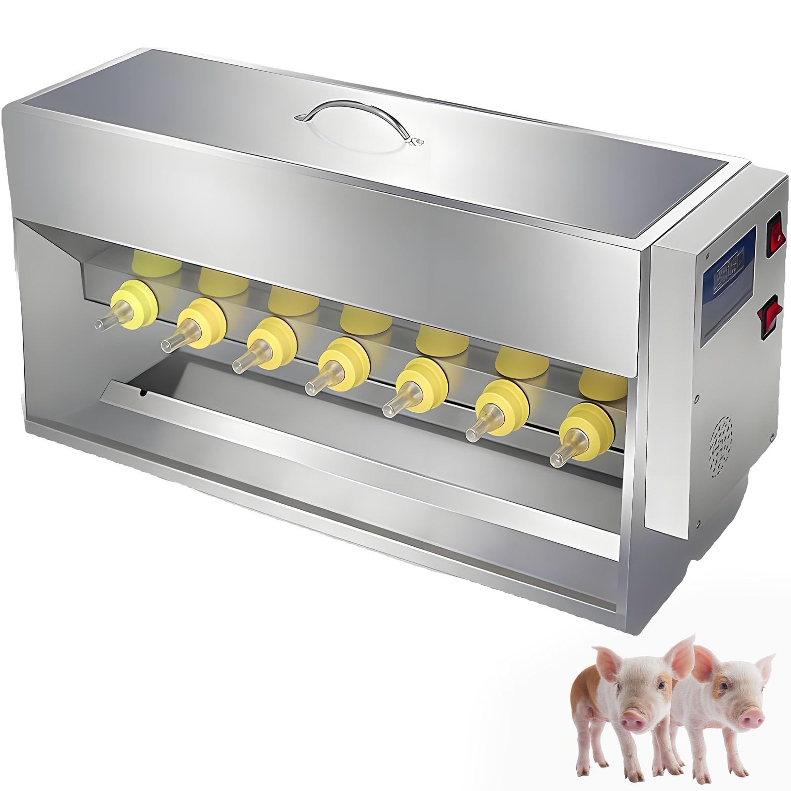 WDDBFL Universal Lamb Suckling Feeding Station, 10/14 Teats Auto Milk Dispenser with Simulated Sound, 15L/20L Large Capacity for Piglets and Lambs 14Nipples