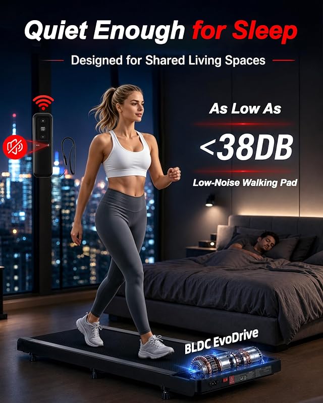 Walking Pad Treadmill 10% Incline, Foldable Handle, Under Desk Treadmill image 5