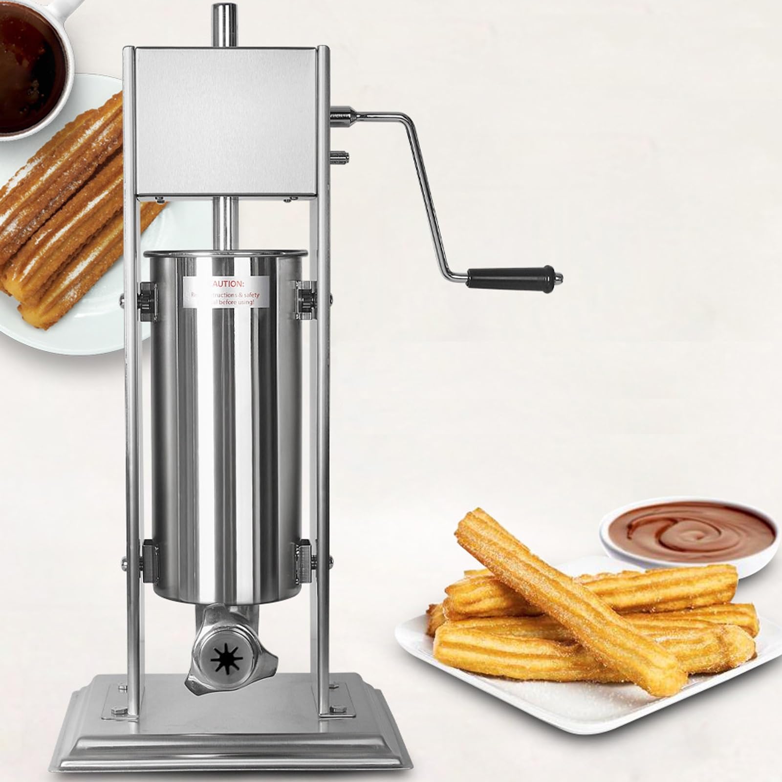 Machine à churros en acier inoxydable robuste avec 4 moules verticaux