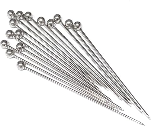 Miniatura 2 de 15 palillos de cóctel, palillos de metal de acero inoxidable para cóctel, pinchos de cóctel reutilizables, palillos de adorno, brochetas sangrientas