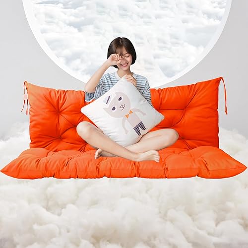 Miniatura 32 de Cojín de repuesto para columpio de 2-3 asientos, cojines de banco para exteriores con respaldo grueso de 4 pulgadas, muebles de patio, jardín, Flor