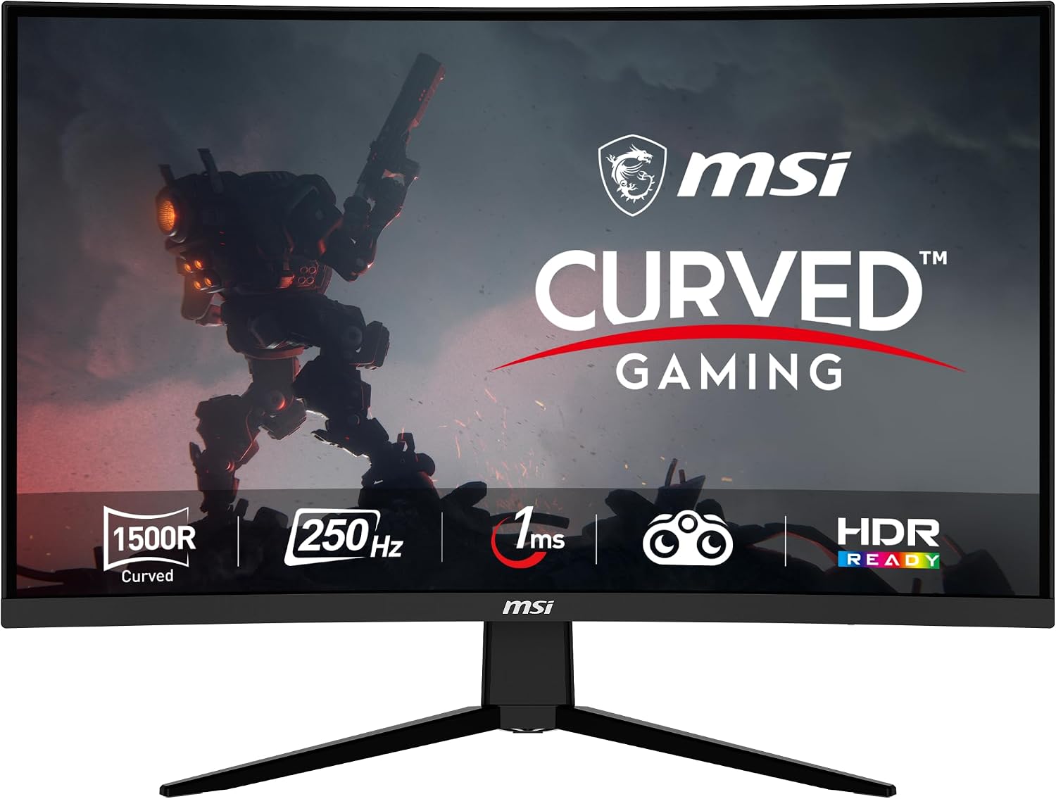 G32C4X, 32" Gaming Monitor, 1920 x 1080 (FHD) Curved Gaming Monitor, 1 ms, 250Hz, FreeSync, 1500R, HDMI, DisplayPort, Tilt Adjustable.