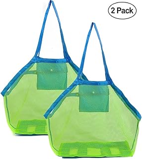 EXKOKORO Ultra Large Mesh Beach Bag Tote, Beach Toys Organizer Storage Bags, Toys & Shell Bag Stay Away from Sand the Beach