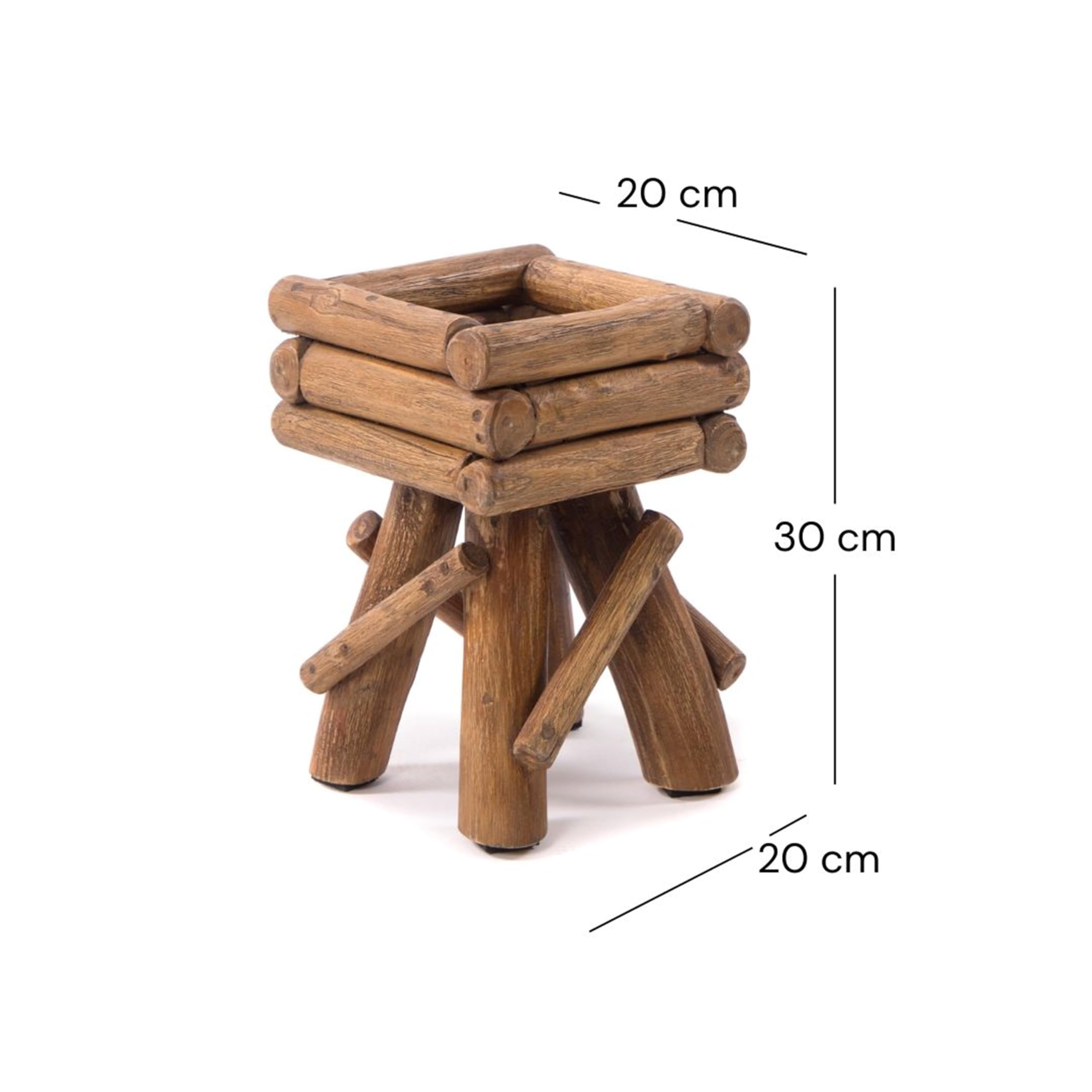 TABOURET à fleurs en bois Twist | teck | tabouret rustique, tabouret en bois, table de couloir, tabouret pour plantes, table basse, table dappoint, en bois de racine | dimension: petit