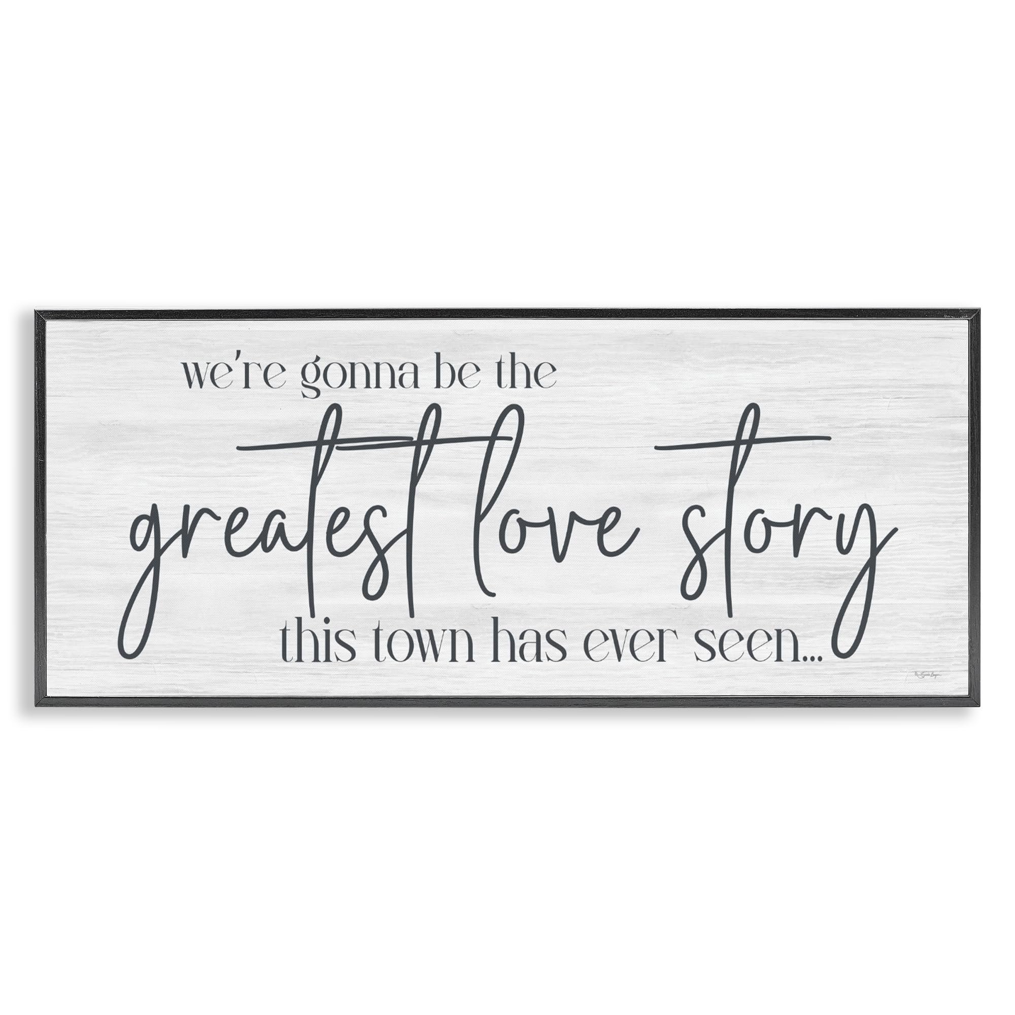 Cadre Greatest Love Story Message Stupell noir pour salon romantique