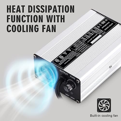 Miniatura 4 de LiFePO4 Cargador de batería 36V43.8V 8A Batería de fosfato de hierro de litio Cargador inteligente 110V 120V 400W para 12S 36V con ventilador de