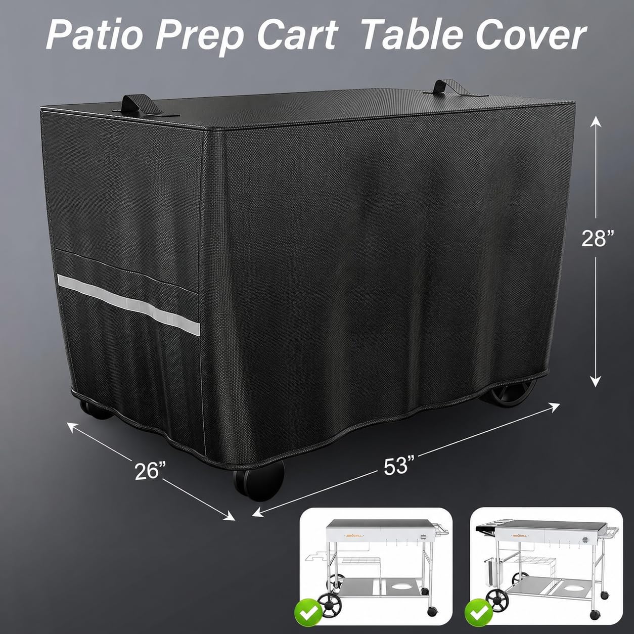 Pokrowiec na stół do pieca do pizzy, pokrowiec na stół do grilla na zewnątrz, uniwersalny wodoodporny taras grill grill wózek stojak pokrywa - 130 x 60 x 80 cm, pokrowiec na stół
