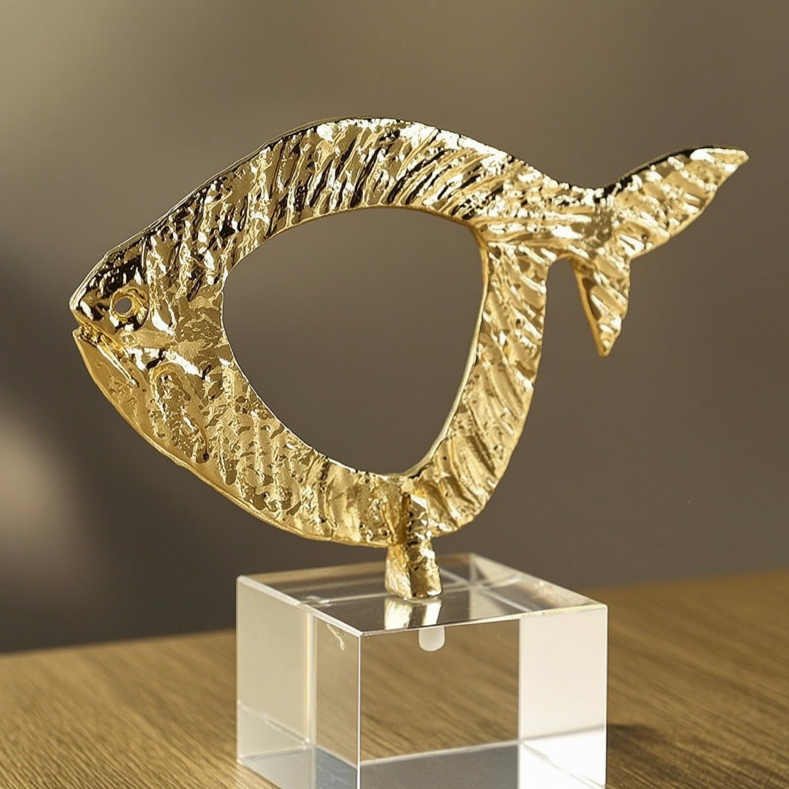 TISHITA Escultura Decorativa Estatua Adorno Figura de Aleación Montada de Cristal Superficie Texturizada Que Refleja la Luz Adecuada para Mesa Auxiliar Mueble, 200 70 170mm