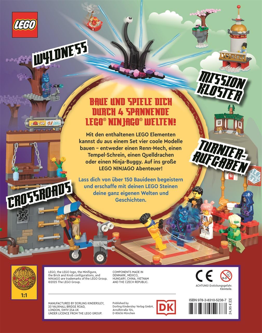 LEGO® NINJAGO® Aufstieg der Drachen World Builder: Bau dir deine eigene Welt. Abenteuer-Box mit 135 LEGO Elementen, 4-in-1-Modell und über 150 Bauideen