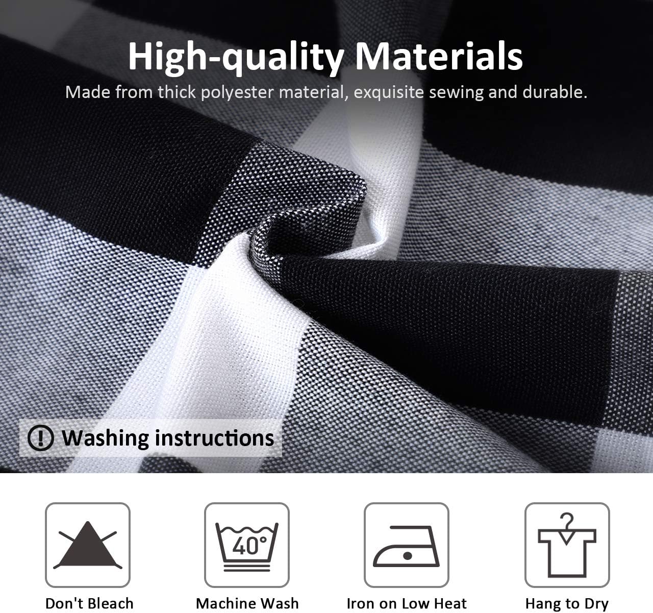 InnoGear Buffalo Check Table Runner, 14 x 108 inch Buffalo Plaid Table Runners Polyester Cotton Black and White Plaid for Spring & Summer, Farmhouse, Thanksgiving, Christmas & Gathering, 1 Pack