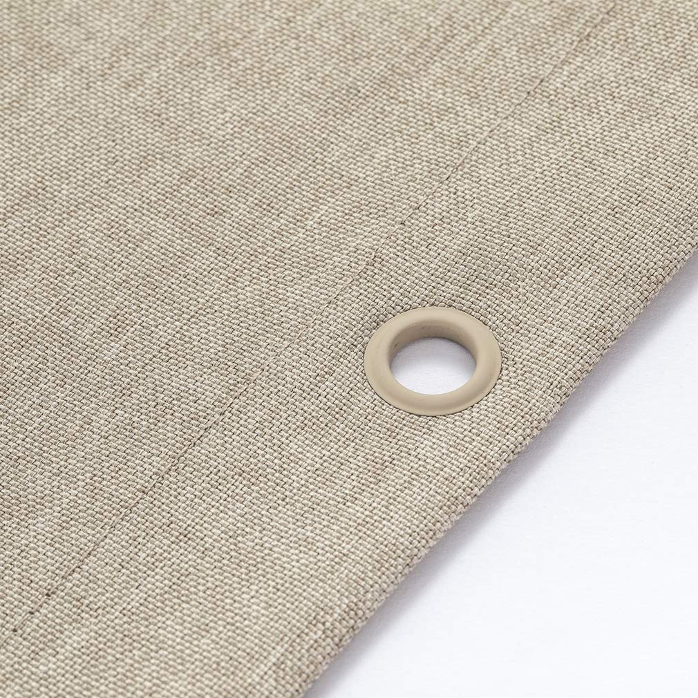 Top - Tenda da doccia in tessuto di lino, 240 x 200 cm, impermeabile, antimuffa, per bagno, caffè chiaro, 180 x 200 cm