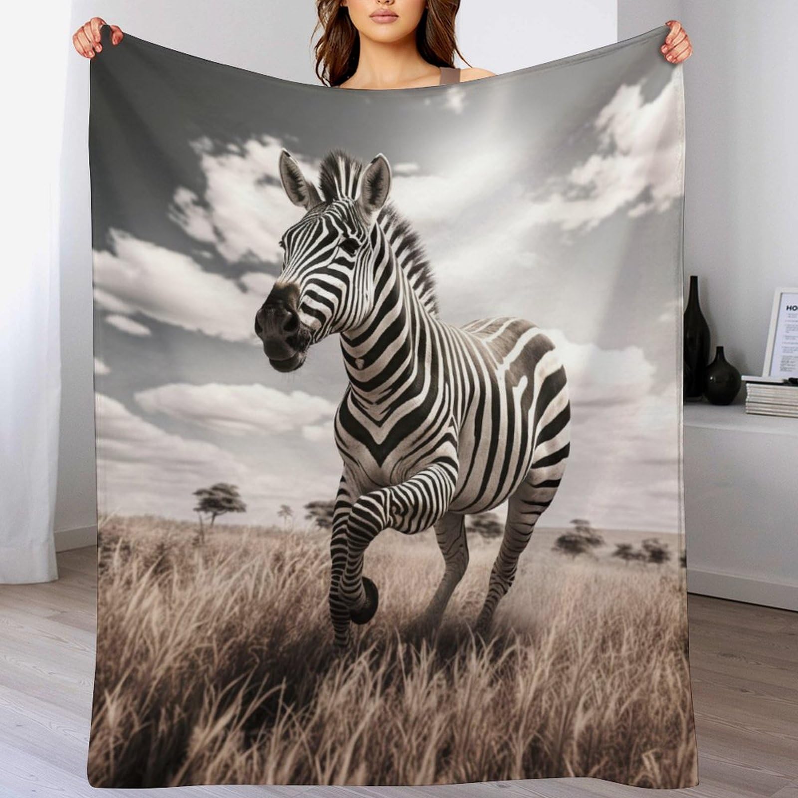 Couverture de luxe zèbre pour sublimer votre canapé de salon