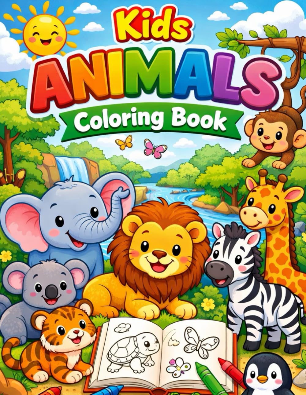 KIDS ANIMALS COLORING BOOK (LITTLE LEARNERS COLLECTION)