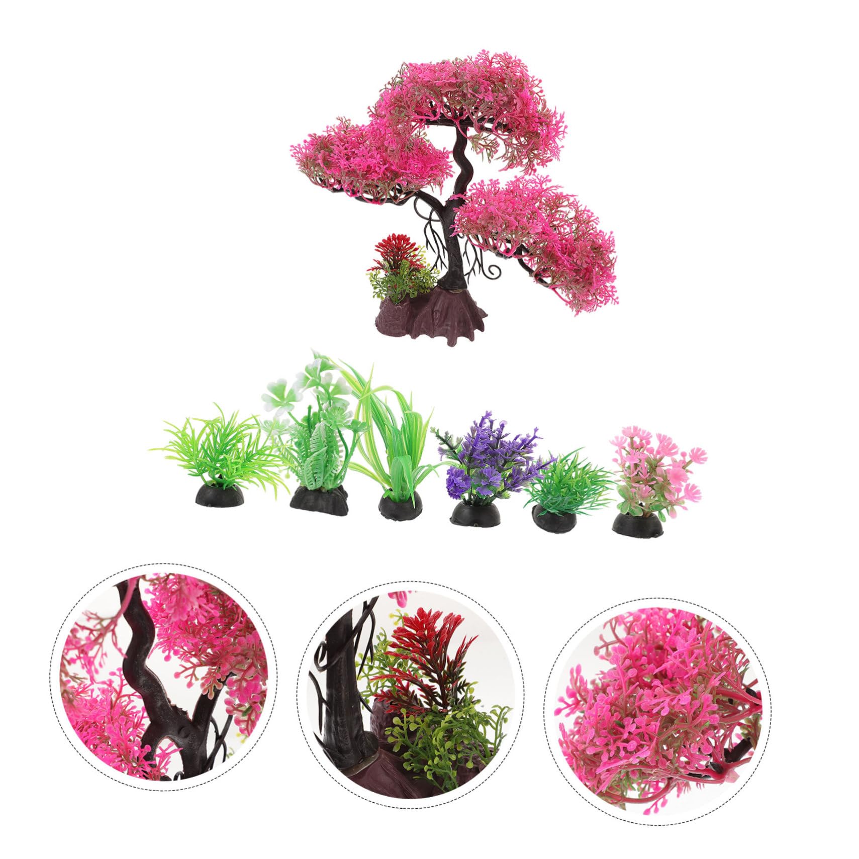 Sosoport 5 Sätze Aquarienlandschaftspflanzen Kunstpflanze Aquarienpflanzen Aus Kunststoff Aquariumdekor Gefälschte Haushaltspflanze Schwimmende Aquarienpflanzen Plastik 7 Stück * 5