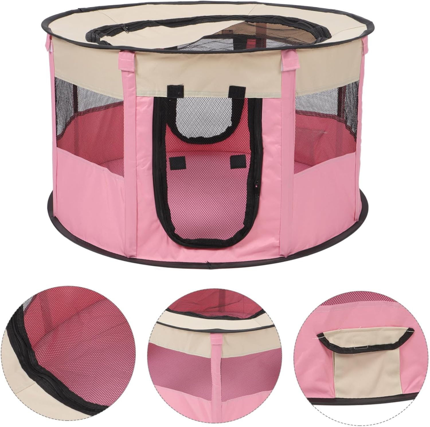 Toyvian Pet Playpen for Small Animals Collapsible Indoor Pet Tent for Cats and Dogs Secure Enclosed Structure Versatile Use as Birthing Play Area Easy to Store and Transport