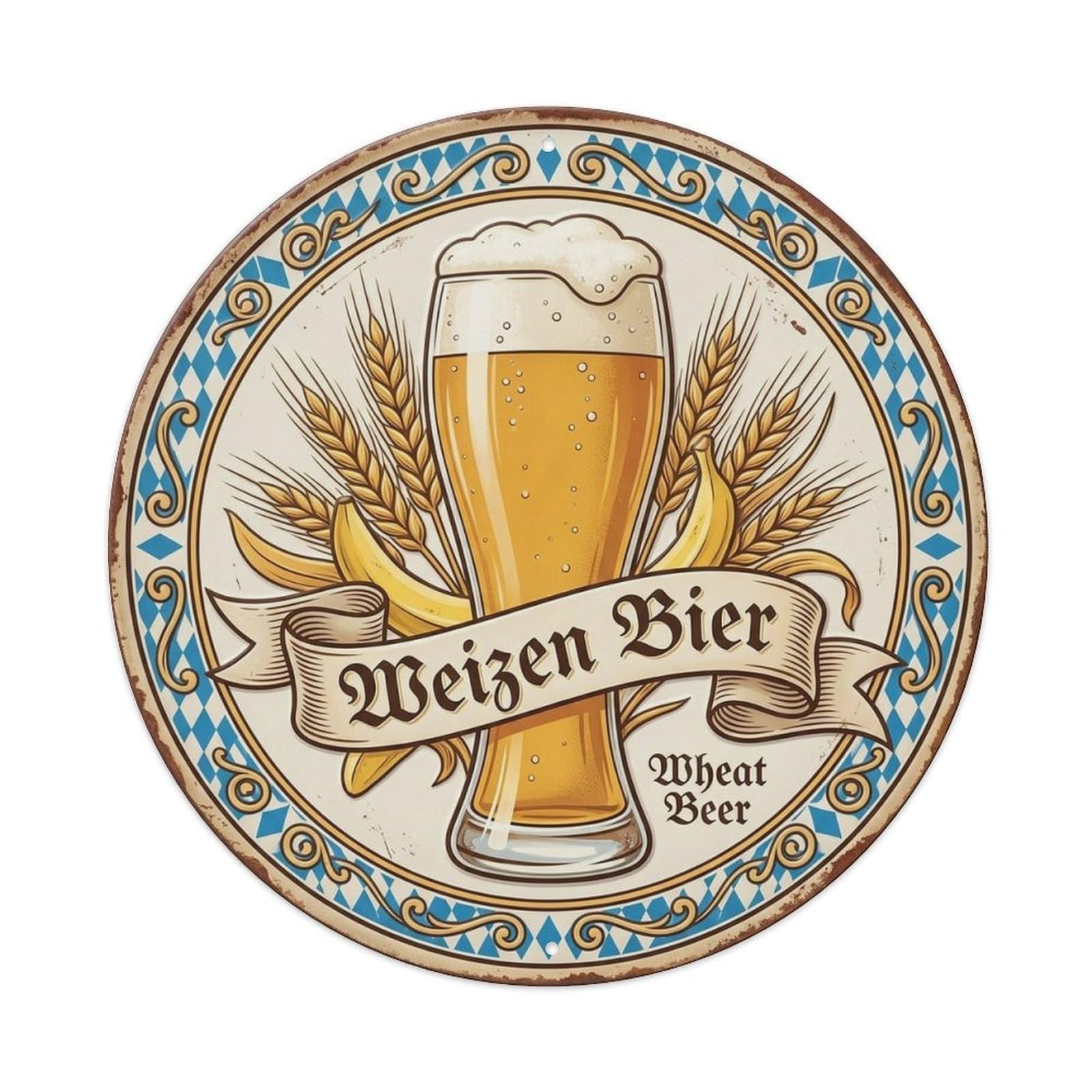 Bavarian Weizen Beer Ale House Craft Farmhouse Brew Metal Tin Sign