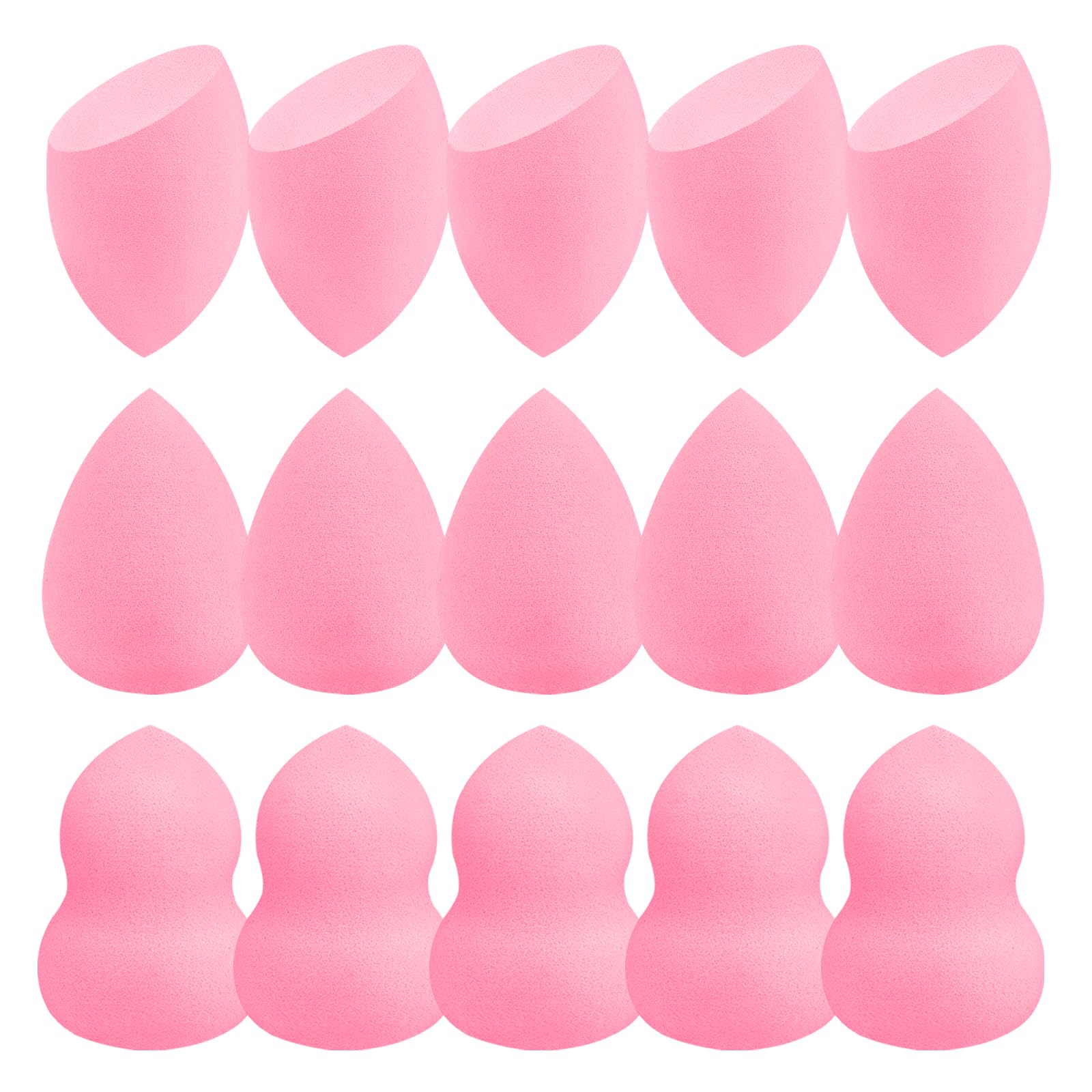 Make-up-Schwämme-Set, latexfrei, weich und wiederverwendbar, für Nass-/Trockenanwendung, Puderquaste für Grundierung und Concealer, waschbare Make-up-Schwämme, 15-teilig