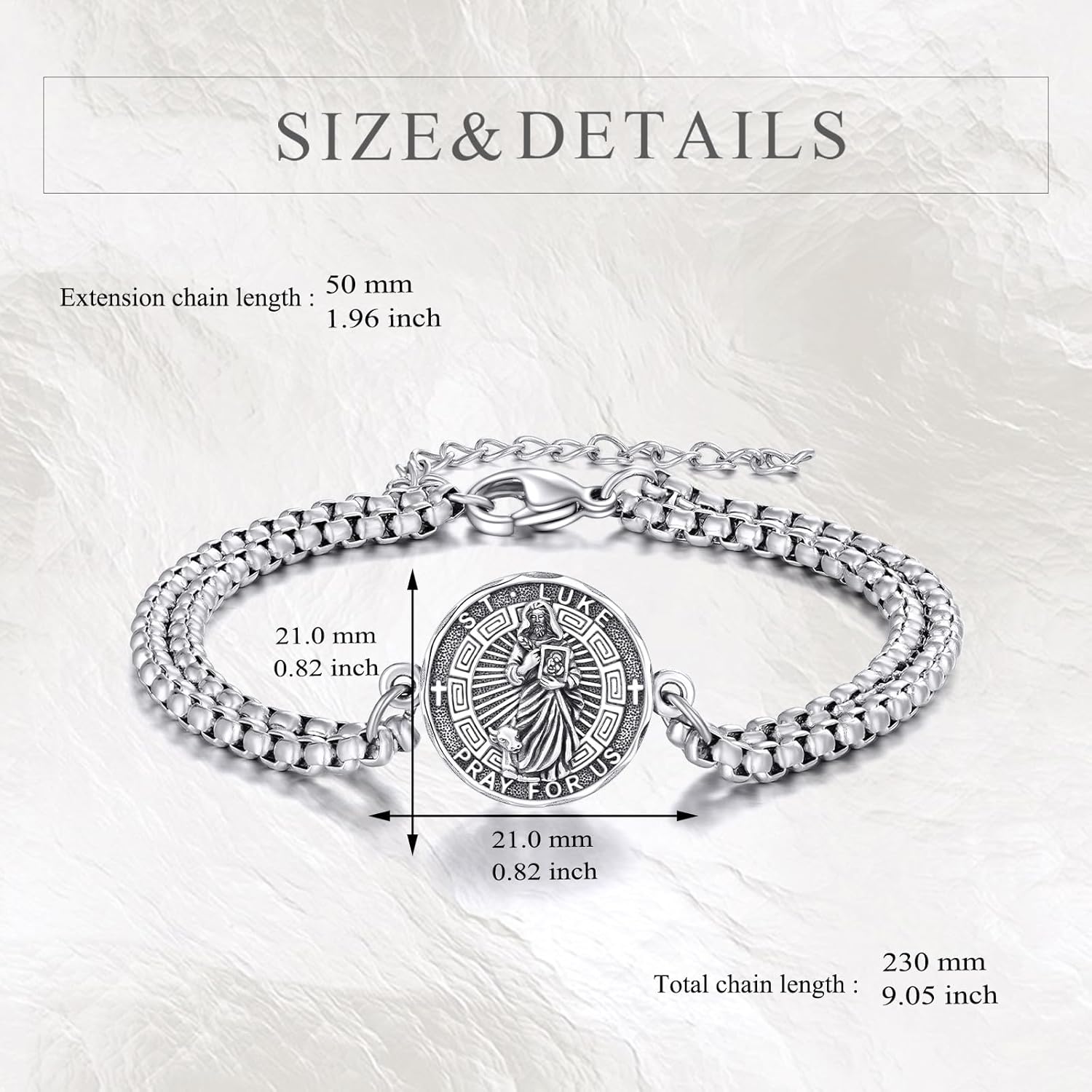 YFN Patron Saint Bracelet Sterling Silver Religious Protector Bracelet Jewelry Gift for Women Men