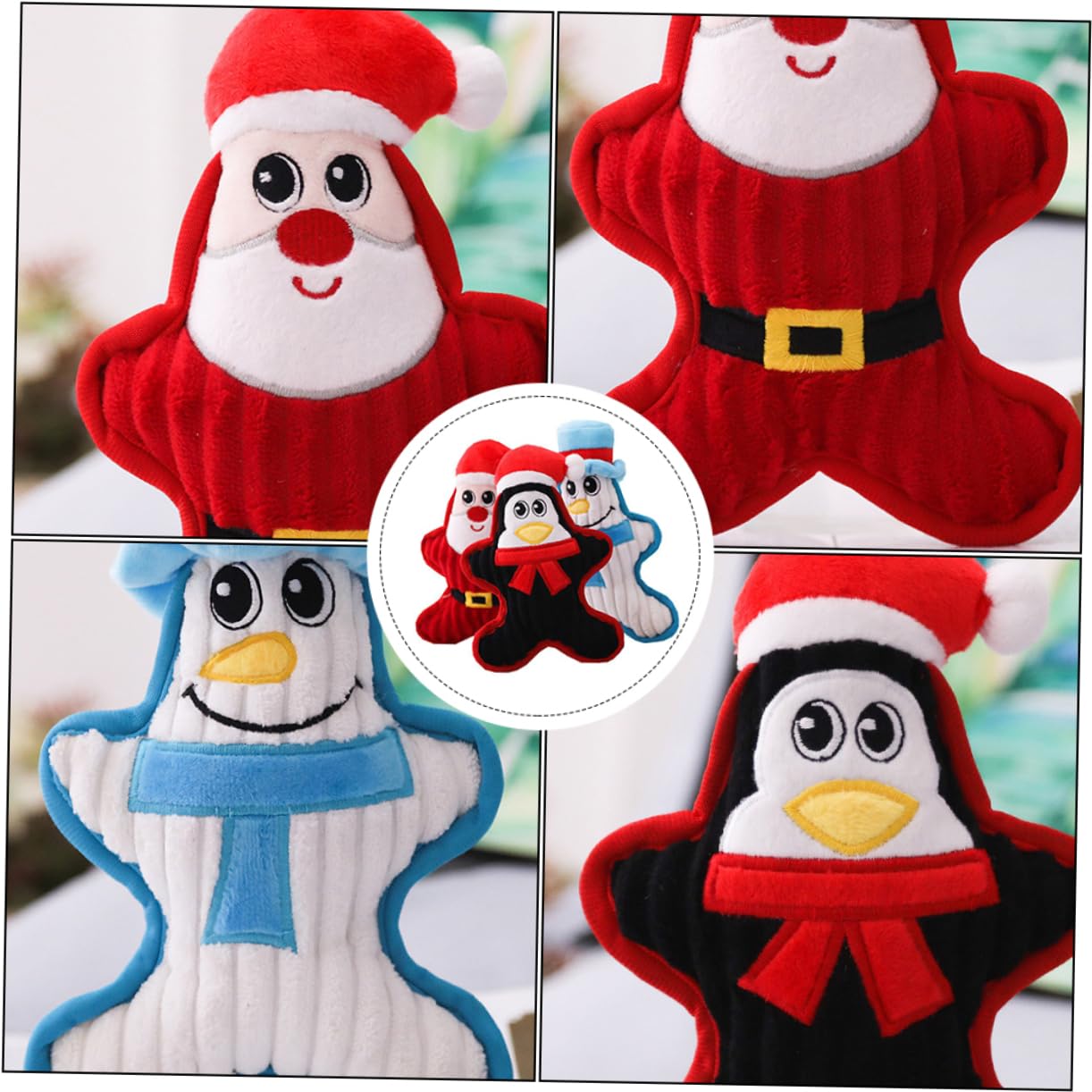 FRCOLOR 9stücke Teiliges Weihnachts-kauspielzeug Für Hunde Strapazierfähiges Plüschspielzeug Mit Zahnreinigungseffekt Für Training Und Spielspaß Fördert Die Intelligenz Und