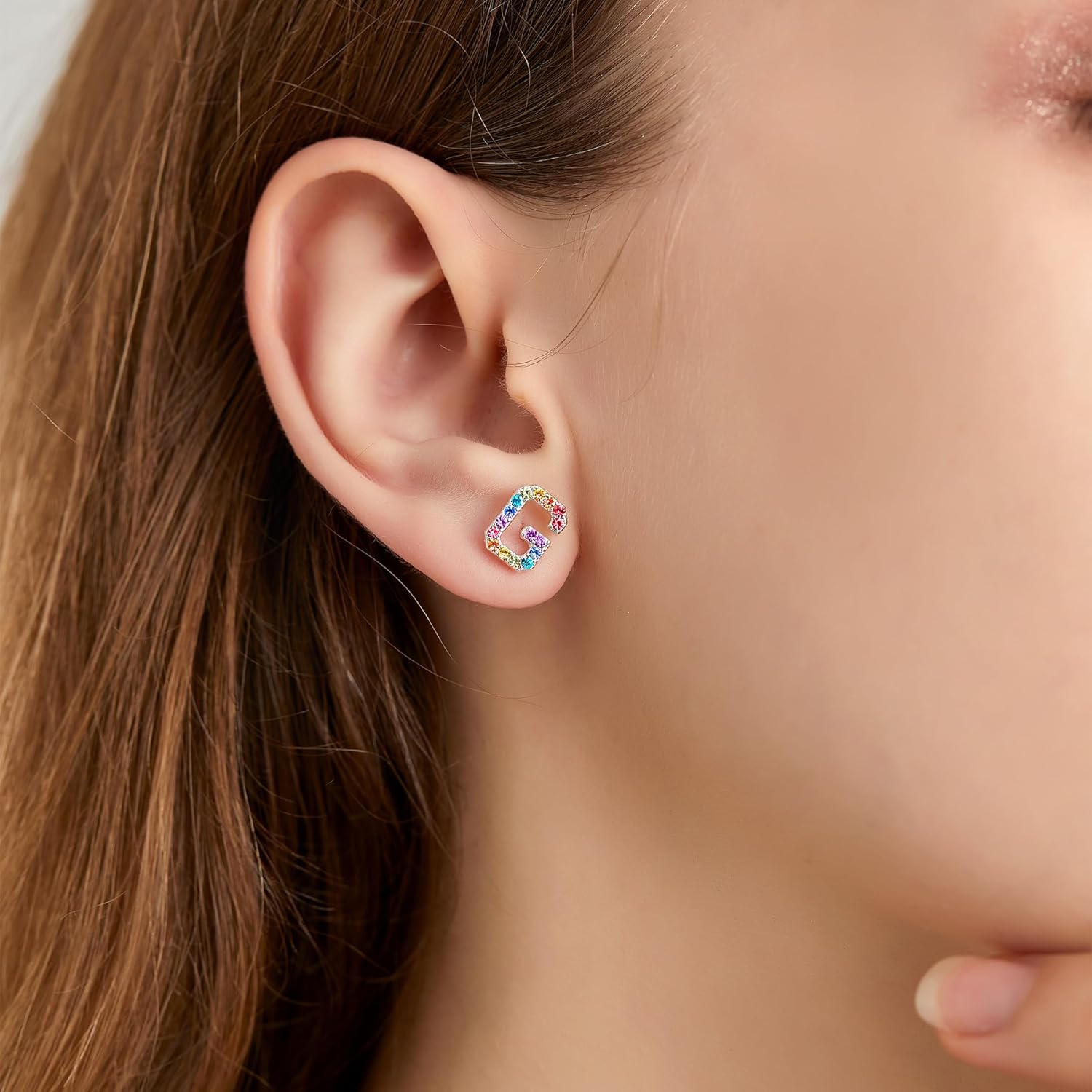 Girls Initial Letter Stud Earrings Alphabet Number Earrings Gifts Jewelry for Women - Image 2