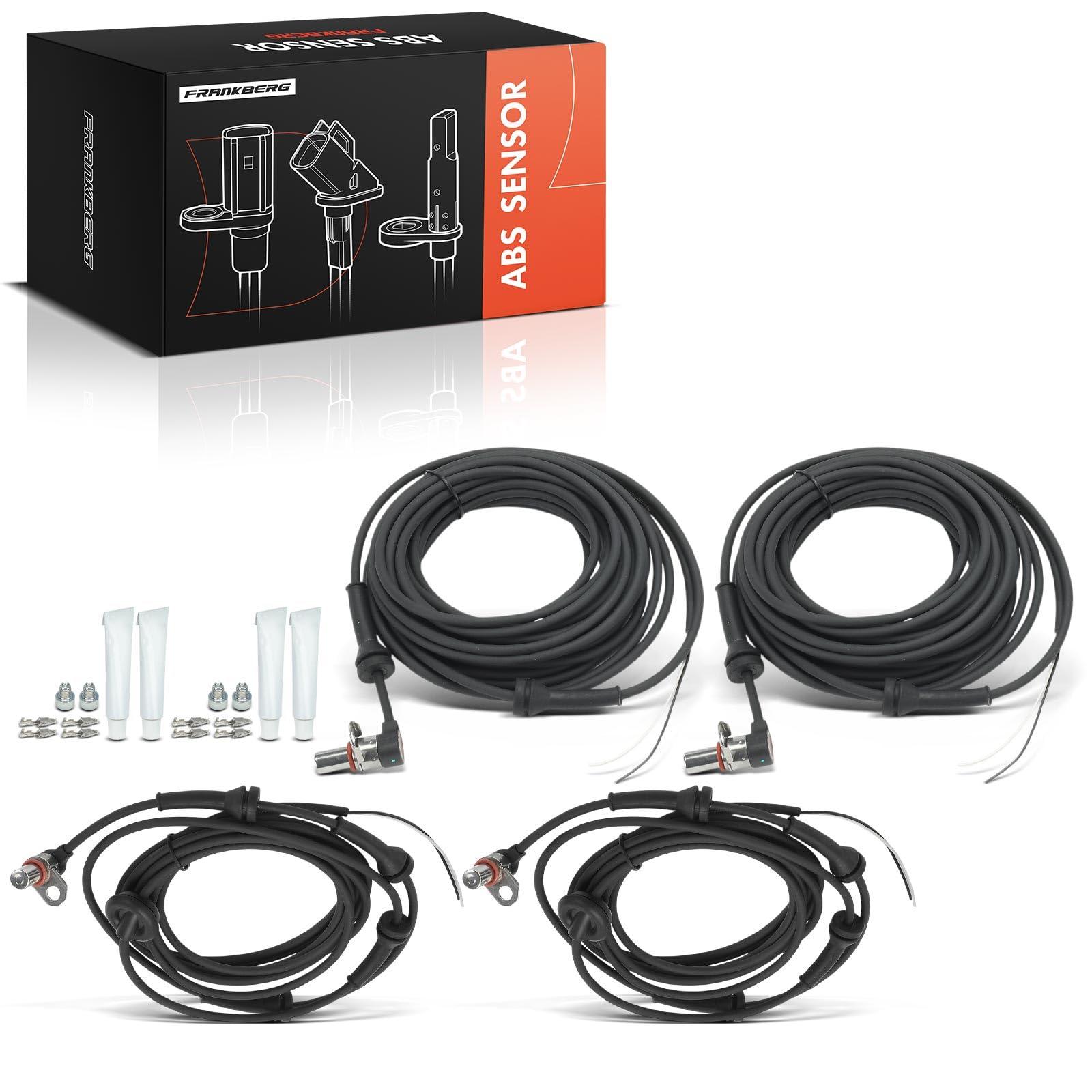 Frankberg 4x Sensori Velocità Ruota Sensore ABS 2-Poli Compatibile con Discovery II L318 2.5 TD5 4x4 4.0 V8 4x4 1998-2004 Replace# 60798,50462