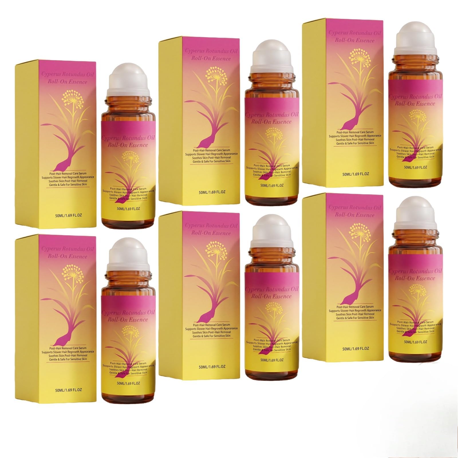 Serum zwijane z olejkiem Cyperus Rotundus i aloesem, pielęgnacja po depilacji. Nietłuste, zapewnia gładką skórę po depilacji, 50 ml (6 szt.)