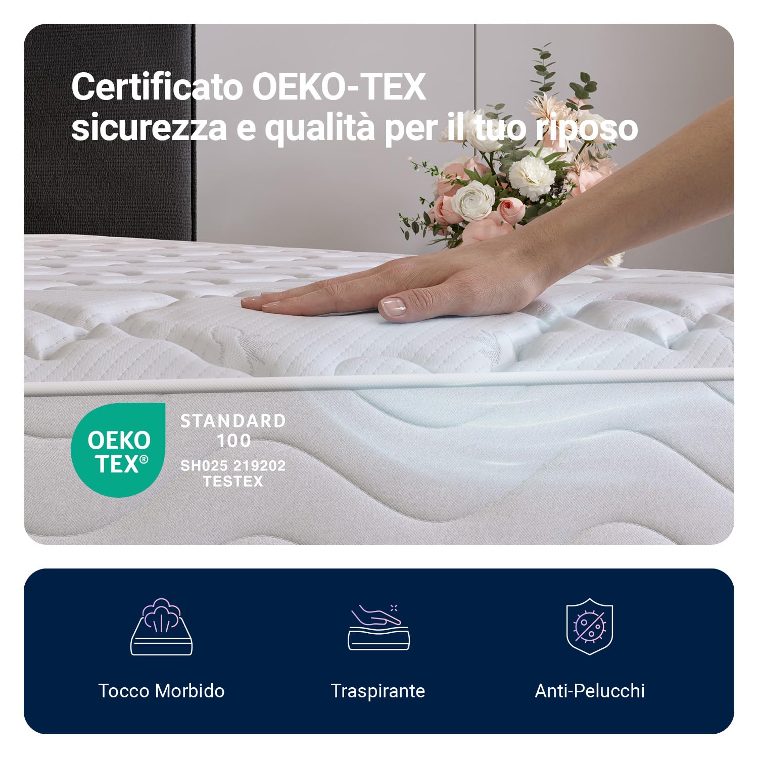 Avenco Materasso 140x190, Materasso Matrimoniale Molle Insacchettate Supporto Personalizzato Mediamente Solido, Isolamento del Movimento, Nessun Rumore Migliorare il Sonno, solido
