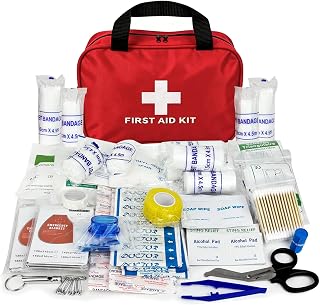 Erste Hilfe Set, 210-teiliger Erste Hilfe Kasten, First Aid Kit | Reiseapotheke Tasche, Verbandskasten Notfall Ausrüstung für Outdoor, Zuhause, Auto,Arbeitsplatz, Camping, Rot