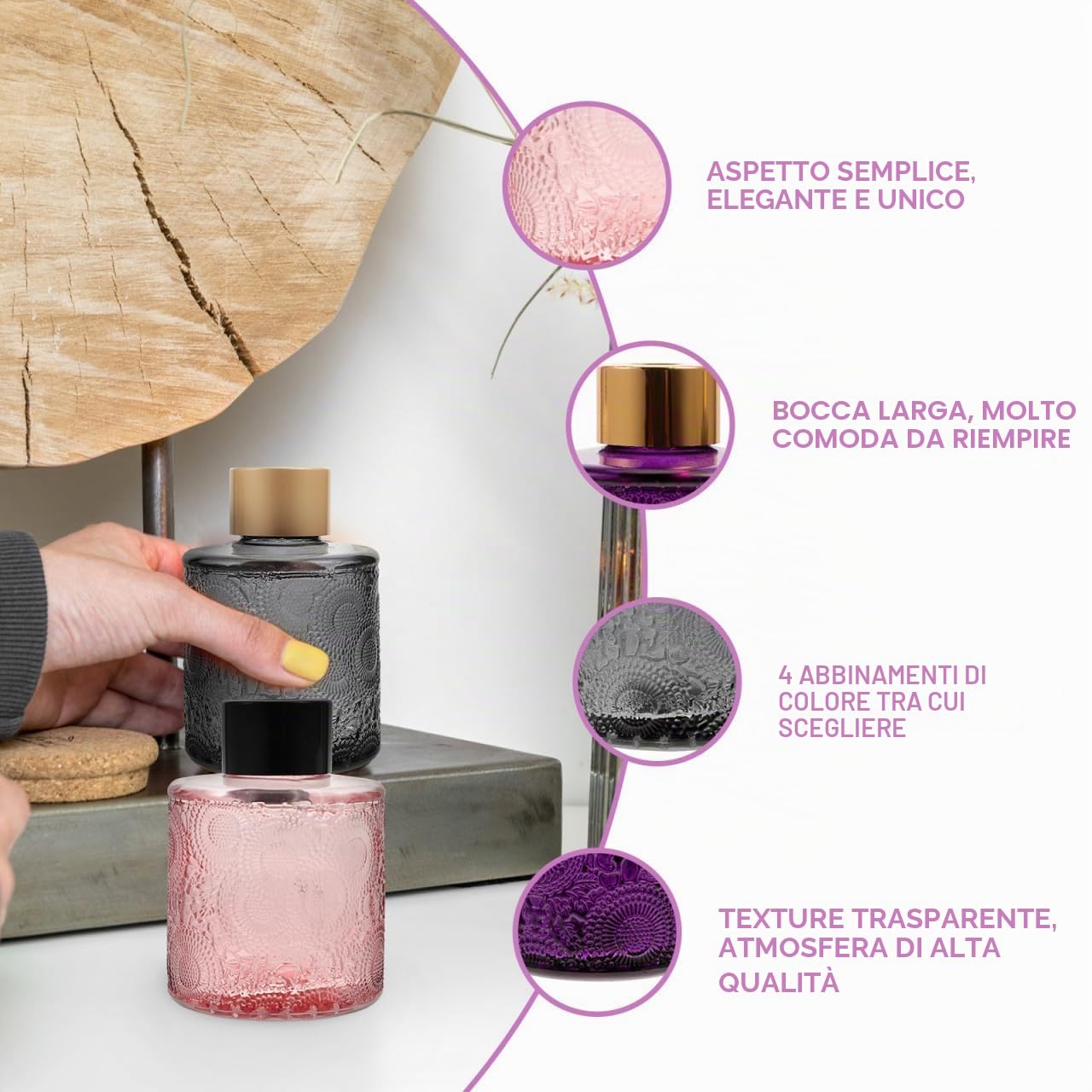 Operitacx 4 Pz Bottiglia Di Bottiglia Diffusore Di Profumo in Vasi Diffusori in Olio Essenziale Bottiglie Flaconi Diffusori Vuoti Fragranza Piccola Scatola Bicchiere