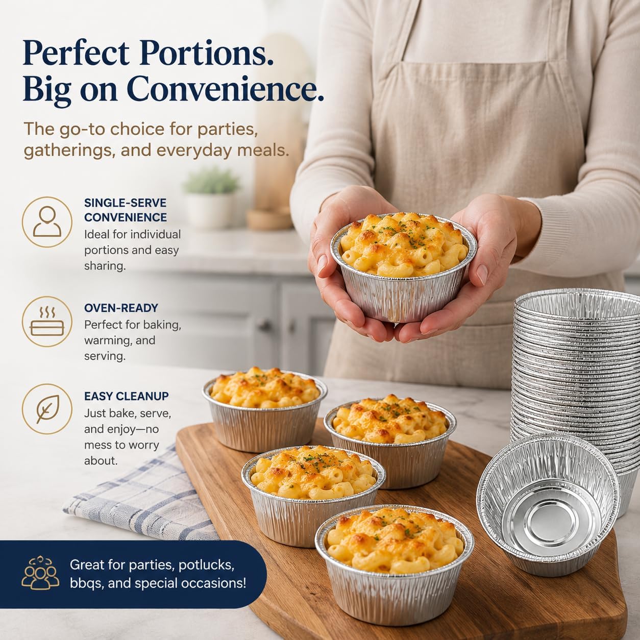 4 Inch Aluminum Mini Pie Pans 50ct Disposable Tins for Chicken Pot Pie