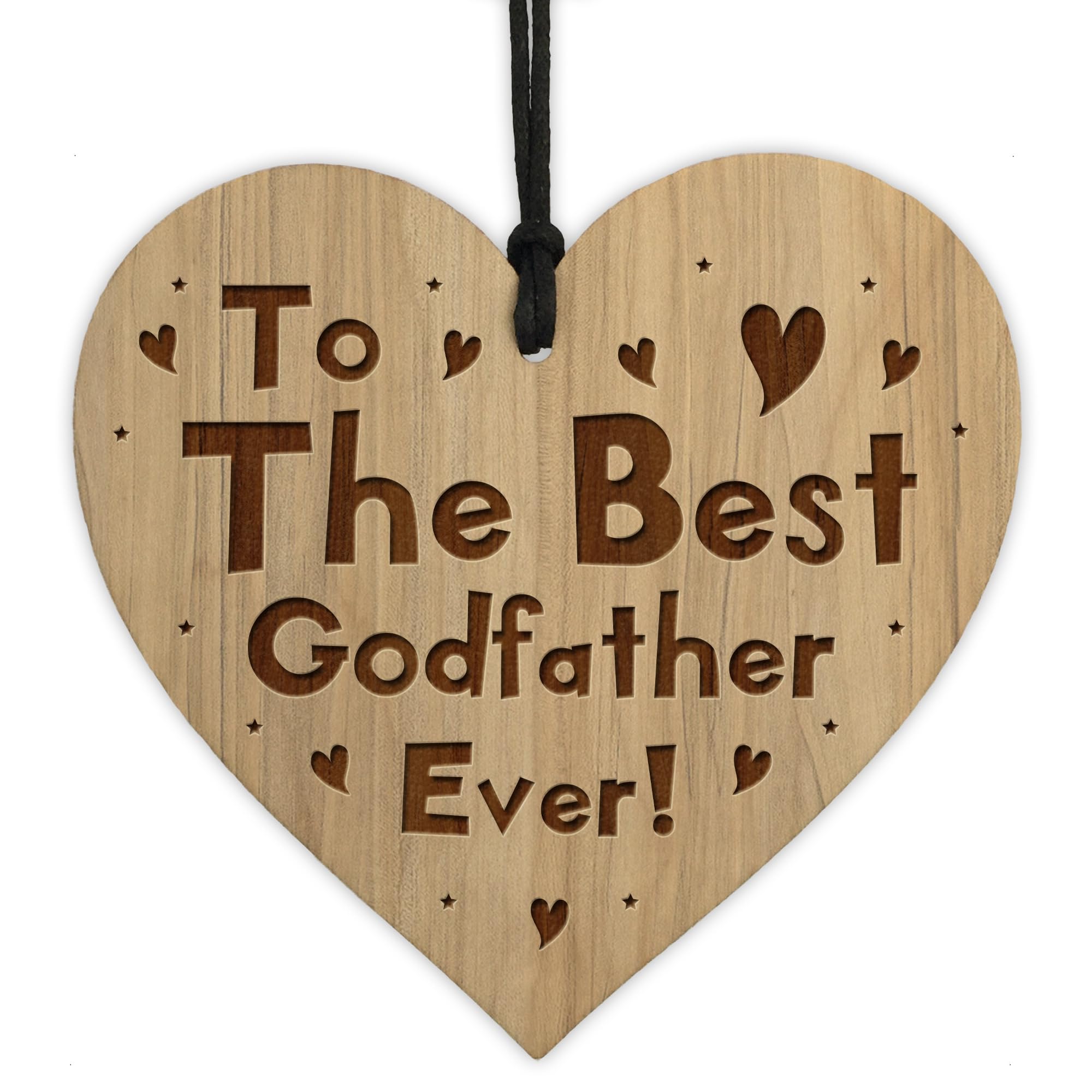 Red Ocean For Best Godfather Engraved Wooden Heart Godfather Birthday Christmas Thank You For Him Friendship Keepsake